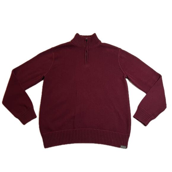 Eddie Bauer Other - Eddie Bauer Men's Quarter Zip Pullover Cotton Knit Sweater Size Medium Academia